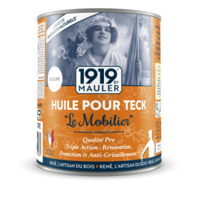 1919 BY MAULER - Huile Pour Teck « Le Mobilier » - Teck - 1L : protection, entretien et rénovation bois - Qualité professionnell