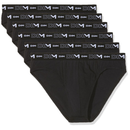 DIM Slip Homme Coton Stretch Confort x6, Noir, 3XL
