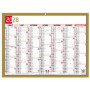 Exacompta - 34382E - Calendrier Mural - Thème Tricolore - 6 mois par face - Dimension 29,5 cm x 22 cm - Calendrier 12 mois de Ja