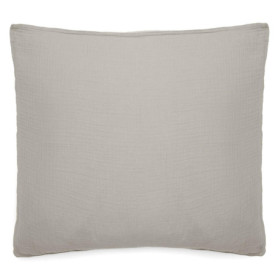 Linnea Taie d'oreiller 65x65 cm Mousseline de Coton Milos Beige Ficelle