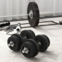 HOMCOM Ensemble d'haltères courtes total 25 kg - dumbbell paires - poids réglable - barres incluses - entraînement musculaire & 