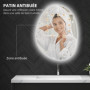HOMCOM Miroir Salle de Bain 70 x 50 cm, Miroir Mural asymétrique, Miroir Salle de Bain avec éclairage LED - Interrupteur Tactile