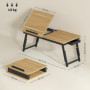 HOMCOM Table de lit Pliable et réglable, Plateau pour Ordinateur Portable avec Plateau inclinable, tiroir, Bureau de lit en Bamb