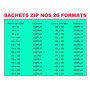 UNIVERS GRAPHIQUE Lot 100 sachets à fermeture zip format 100x150 mm (10x15 cm) pochettes qualité alimentaire, prélèvement, aux n