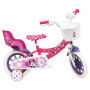 A.T.L.A.S. Vélo Enfant 12' Minnie de Disney équipé de 1 Frein, Panier Avant, Porte poupée arrière, Garde boues + Casque Inclus F