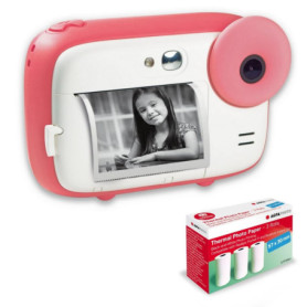 AGFA Photo Pack Realikids Instant Cam + 3 Rouleaux Papier Thermique ATP3WH supplémentaires - Appareil Photo Instantané Enfant, E