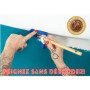 Applicateur Pinceau rechampir + Un adhesif Velours de masquage Rechange, Outil de Protection Contre débordement de Peinture Bleu