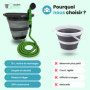 Bucket Spray - Seau d’Arrosage Portable avec Pompe Rechargeable – 15L Pliable – Pulvérisateur Autonome pour Camping, Jardin, Net