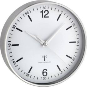 TFA Horloge Murale Radio-Pilotée en Aluminium, Blanc, 19,5 x 4,5 x 19,5 cm