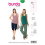 Patron Burda 6231 Top femme ajusté avec une encolure ronde – simple ou double épaisseur - du 36 au 46