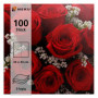 HEKU Lot de 100 serviettes en papier triple épaisseur, 33 x 33 cm, roses rouges I Absorbantes et pratiques I Large choix I Idéal