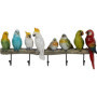 Kare Design Porte Manteau Murale Oiseaux Exotiques, Multicolore, Cintre Acier Laqué, Animal, 5 Patères, Vestiaire Entrée, Deco I