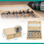 ENT 25100 Coffret de 5 mèches Forstner Ø 15, 20, 25, 30, 35 mm, en acier à outil, pour percer facilement des trous borgnes dans 