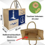 Domelo Grand sac à provisions en toile de jute - Sac de plage XXL - Sac de travail pour femme - Sac de plage pliable - Grand sac