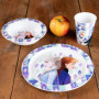 Frozen Set de petit-déjeuner 3 pièces en polypropylène avec assiette, bol et gobelet dans l'étui, violet