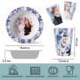 Frozen Set de petit-déjeuner 3 pièces en polypropylène avec assiette, bol et gobelet dans l'étui, violet