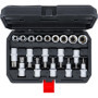 BGS Diy 95100 | Jeu d’embouts/de douilles | 12,5 mm (1/2") | profil en T (pour Torx) / Profil E | 19 pièces