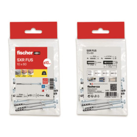 Fischer 544309 Sxr, 10 x 100/4 unités, multicolore