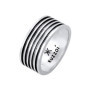 Kuzzoi Bague pour Homme oxydée, Anneau Massif (10 mm) en Argent Sterling 925, Accessoire de Bijoux Vintage pour Homme avec Struc