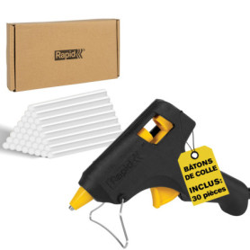 Pistolet à colle chaude Rapid Hobby avec 30 bâtons de colle transparents inclus, Compatible colle Ø7 mm pour loisirs créatifs, r