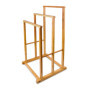 Relaxdays Porte-Serviettes sur pied support 3 Barres HxlxP : 82,5 x 42 x 42,5 cm en bambou salle de bain serviteur de chambre, n