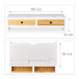 Relaxdays Support moniteur bambou, Rehausseur écran 2 tiroirs compartiments, Support HLP 14 x 60 x 30 cm, blanc/nature