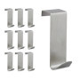 Relaxdays Patères, lot de 10, pour accrocher, Crochets à vêtements de porte et armoire, rainure de 2 cm, acier, argenté
