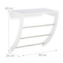Relaxdays Porte-Serviettes Mural 3 Barres, Salle de Bain, Tablette étagère, Support Serviettes, 40 x 38 x 25 cm, Blanc
