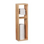 Relaxdays Porte-Papier Toilette, Bois de Noyer, Montage Mural ou sur Pieds, Rouleaux de Rechange HLP 70x20x13 cm, Nature