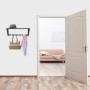 relaxdays Porte-Manteaux Mural avec Rangement, penderie à 5 patères, Couloir & Salle de Bain, métal, 23x65x25 cm, Noir
