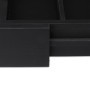 Relaxdays Bac à Couverts Bambou, Extensible, 7 Compartiments, ustensiles de Cuisine, HLP 5,5 x 31,5-48,5 x 37 cm, Noir
