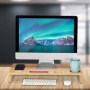Relaxdays Support de Moniteur, Bambou, rehausseur écran Bureau, 7 Compartiments, Dessous PC, HLP 8,5x60x30 cm, Naturel