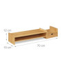 Relaxdays Support pour Moniteur en Bambou, rehausseur d’écran, Tablette PC, Espace Rangement, HLP 12x70x19 cm, Naturel