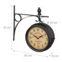 Relaxdays Horloge Murale, Design rétro, décoration, analogique, Fonctionne avec 2 Piles, HLP : 33 x 34 x 10 cm, Noire