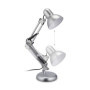 Relaxdays Lampe de Chevet rétro, Bras articulé, Douille E27, Abat-Jour inclinable, métal, pour Bureau/Table, argenté