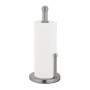 Relaxdays Support Non Fixe essuie-Tout, Acier Inoxydable, avec Barre d’arrêt, H x D : 35 x 15 cm, argenté