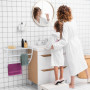 Relaxdays Porte-Serviettes Mural, HxLxP: 44 x 56,5 x 23 cm, Tablette & 3 Barres, Support Serviettes Salle de Bain, Blanc