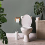 Relaxdays Dérouleur Papier Toilette avec Mini étagère, pour Portable & lingettes, en Bambou, HxLxP : 12x16x10 cm, Nature