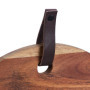 Relaxdays Planche à découper Ronde, marbre & Bois, Accessoire de Cuisine, HxD: 1,5x25 cm, à accrocher, Nature - Blanc