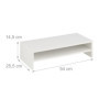 Relaxdays Support pour Moniteur, Rangement supplémentaire, Design Moderne, pour Le Bureau, HLP 14,5x54x25,5 cm, Blanc