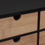 Relaxdays Organisateur Bureau, 4 tiroirs, Bambou & MDF, Rangement pour Fournitures, HxLxP : 13,5x33x21 cm, Nature - Noir
