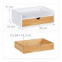 Relaxdays Organisateur Bureau, 1 tiroir, Documents Format A4, Bambou, HxLxP: 11x32x22 cm, Fournitures, Blanc - Nature