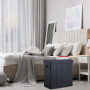 Relaxdays Tabouret de Rangement, rembourré, Pouf Pliable, Salon, entrée, HxLxP : 49 x 48,5 x 27 cm, Noir