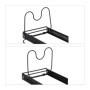 Relaxdays Organisateur pour Vos casseroles/poêles, Extensible, métal, H x L x P : 19 x 59 x 18 cm, Noir