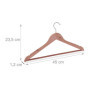 Relaxdays Cintres en Bois de cèdre, Lot de 12, Protection Anti-Mites pour penderie, Barre à Pantalon, Nature