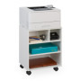 Relaxdays Caisson de Bureau, 4 Compartiments Ouverts, roulettes, H x L x P : 49 x 40 x 30 cm, Blanc