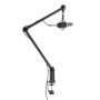 LogiLink AA0127 Bras de Microphone Professionnel avec Bras en Ciseaux Pliable pour Streaming, podcasts, Diffusion, etc., Rotatif