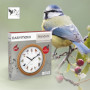 EASYmaxx Horloge murale avec chant d'oiseaux, 12 chants d'oiseaux et motifs d'oiseaux réalistes, Arrêt automatique entre 21 et 5