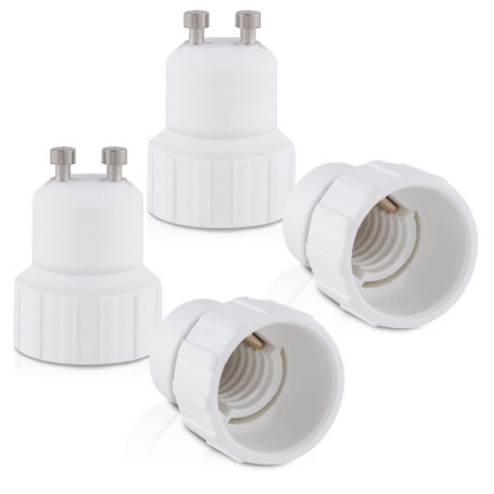kwmobile 4x adaptateur de douille - Convertisseur douilles GU10 vers E14 - Adaptateur de support de lampe culot baïonnette pour 