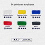 Artina Peinture Acrylique de qualité - Lot de 6 Tubes de 500ml - Idéal pour Les Amateurs et Les Peintres Professionnels